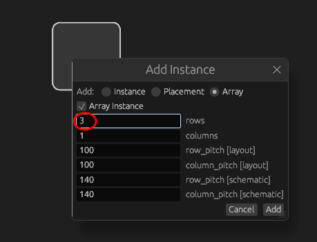Array settings