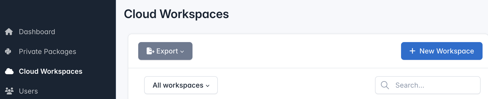 Create New Workspace