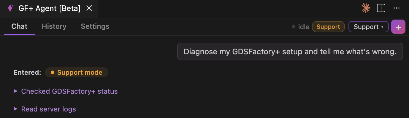 Agent diagnosing