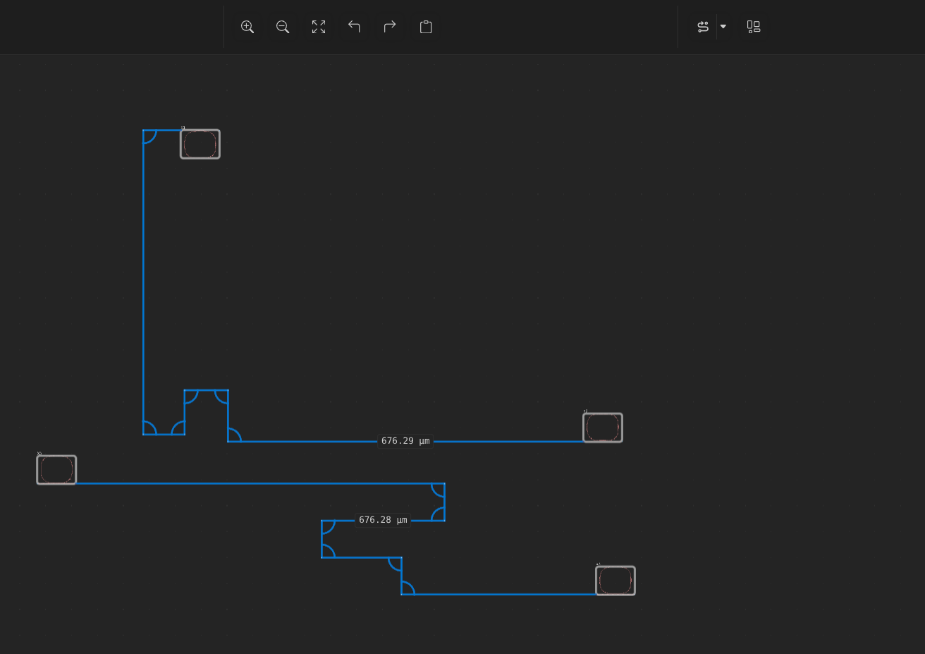 Path-length-matched routes
