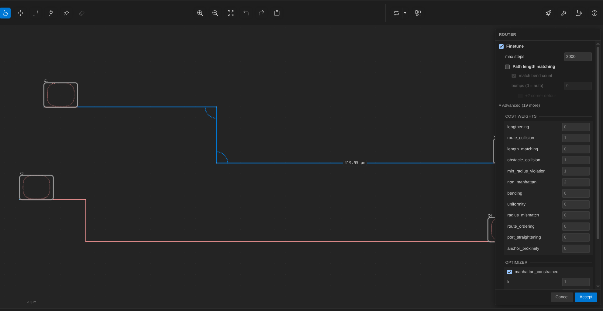 Router settings panel