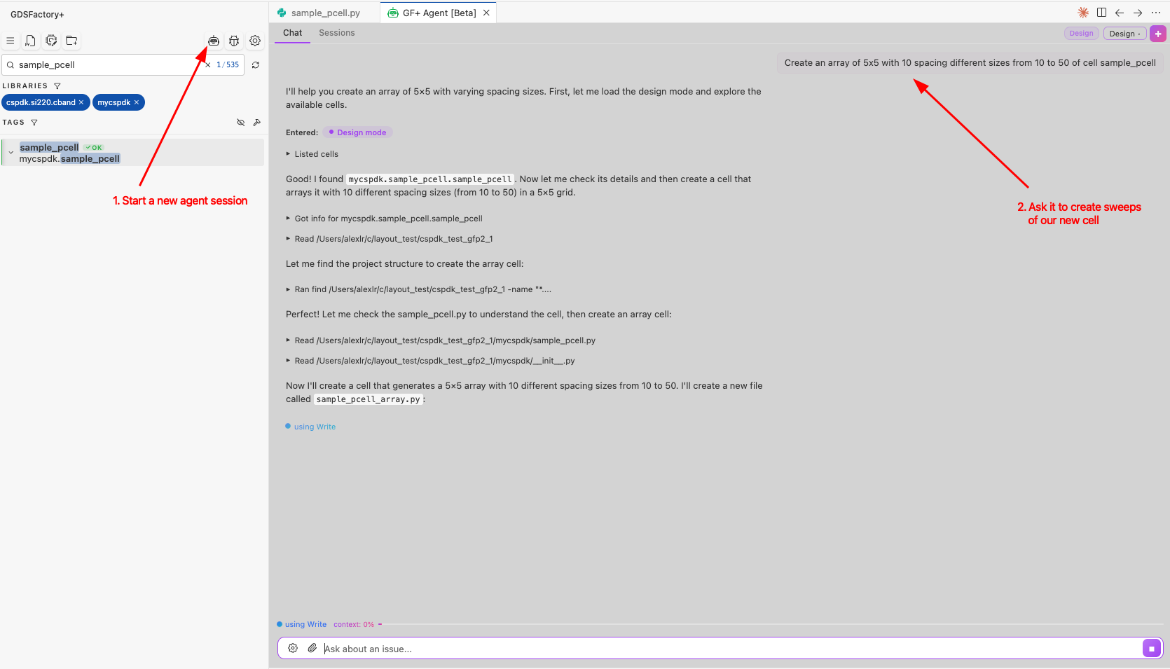 Agent text array