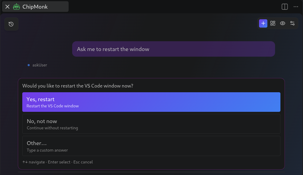 Confirmation prompt