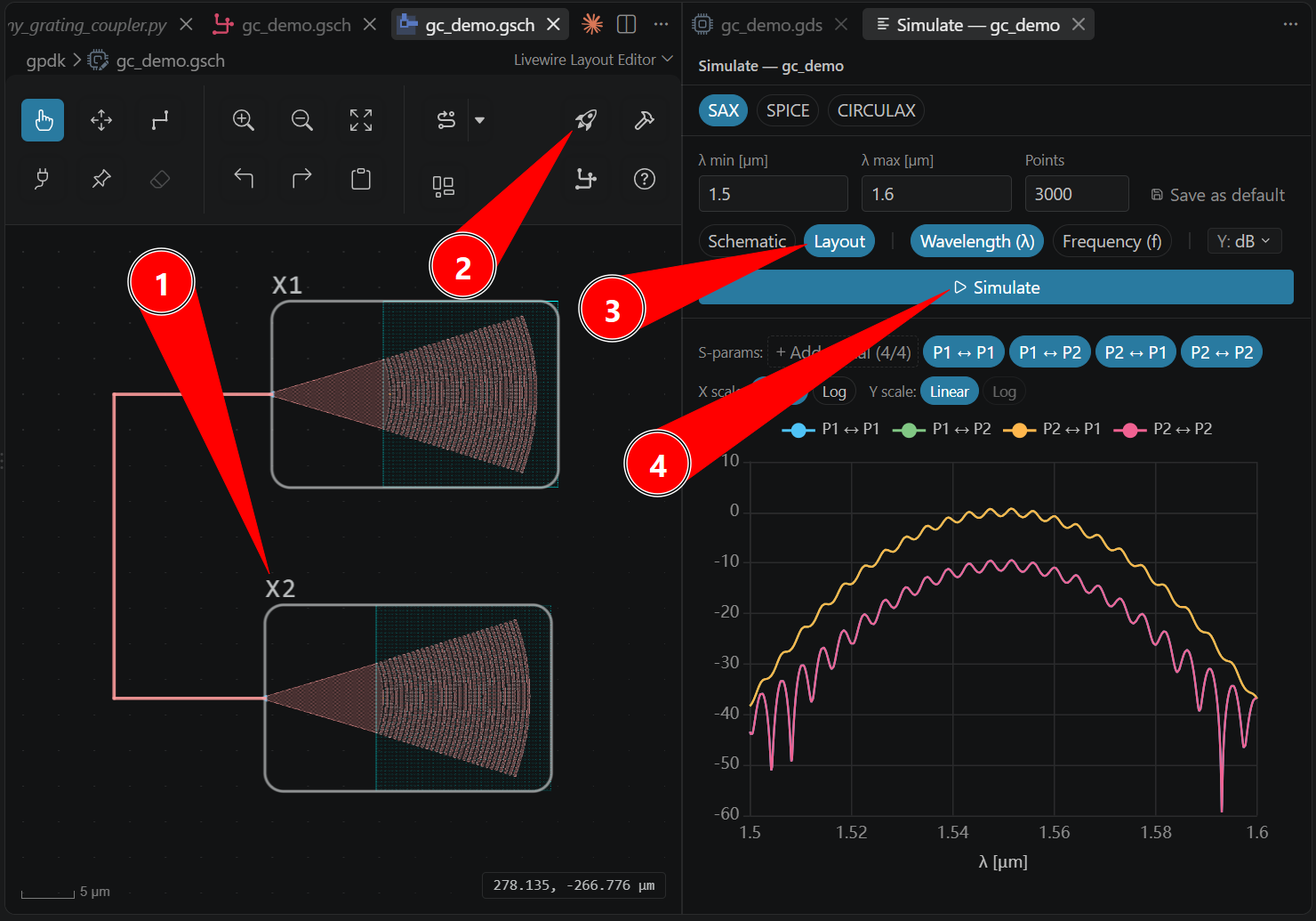 Adjust path length and open simulator