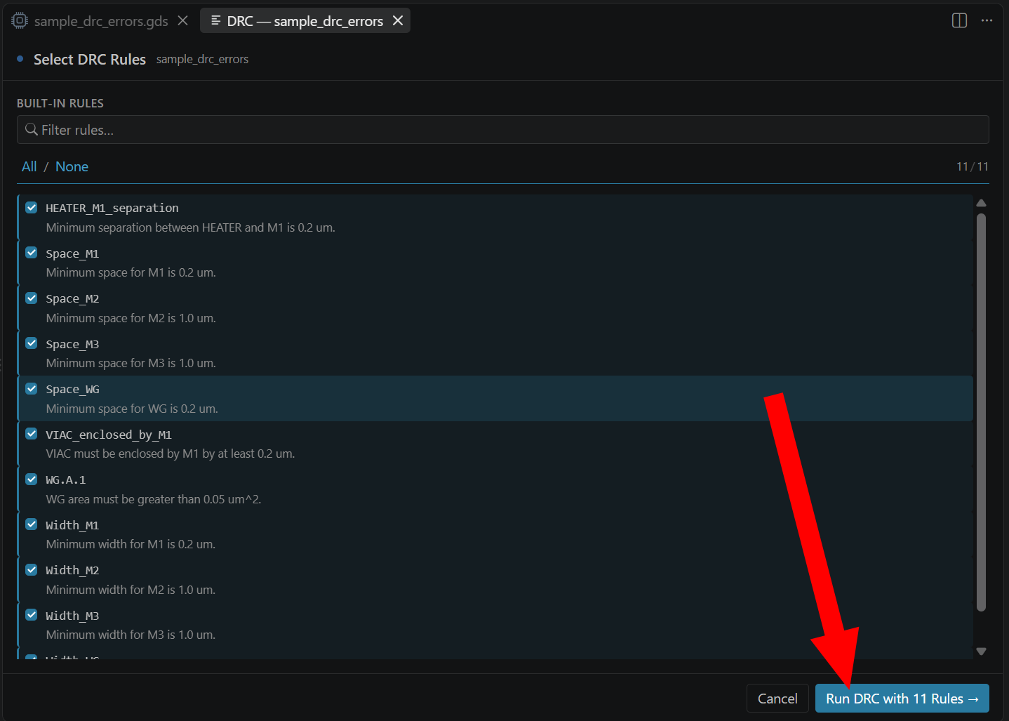 Enable rules