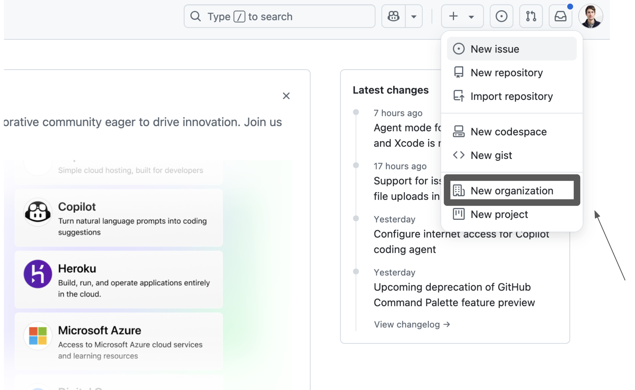 Create new organization